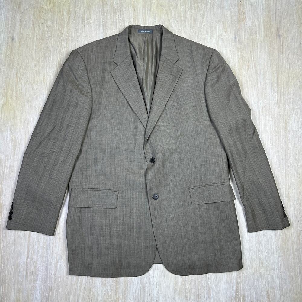Oscar De La Renta 100% Wool Two Button Sport Coat Blazer Career Jacket Men’s 46L